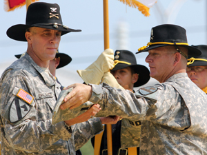 1st Cav’s 1st Brigade cases colors